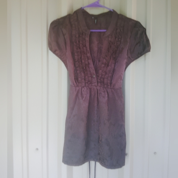 Women's Brown Floral Print Top Dize XL Y2K Bohemian Boho Cottagecore - Picture 5 of 5